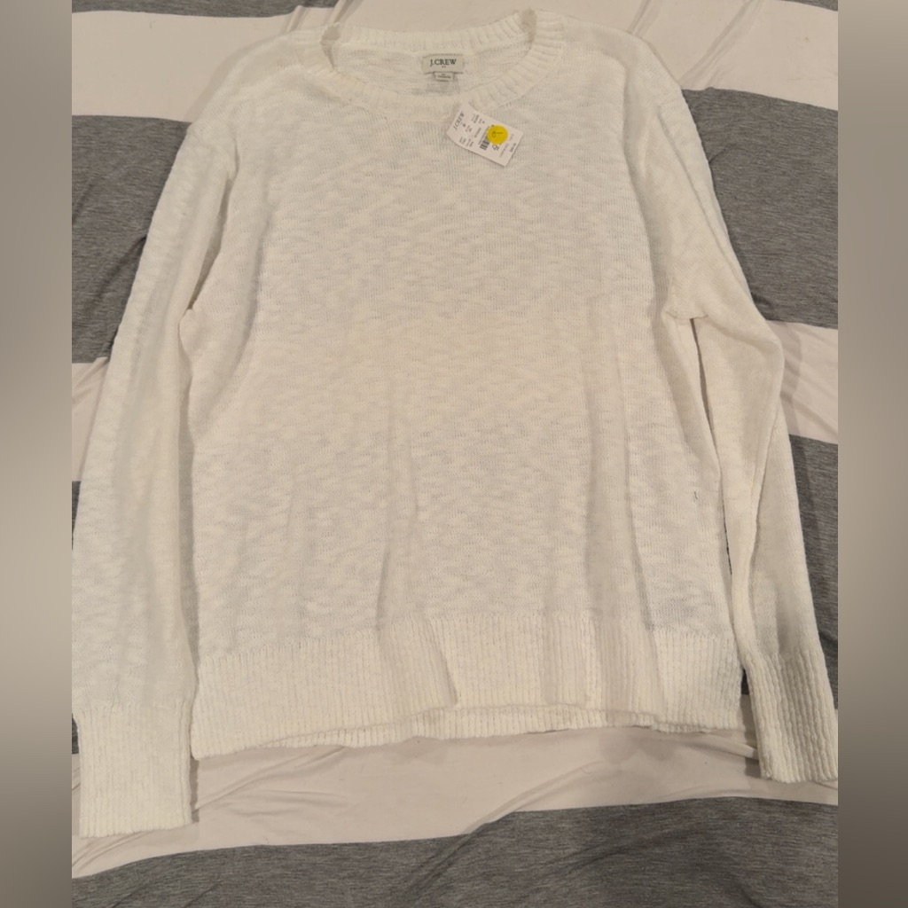 J. Crew Ivory Textured Pullover